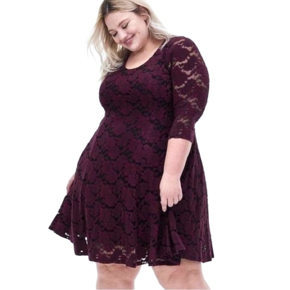 Torrid Brushed Floral Skater Dress Velvet Burnout Lace Romantic Fairy Grunge 3 - Picture 14 of 14